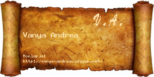 Vanya Andrea névjegykártya
